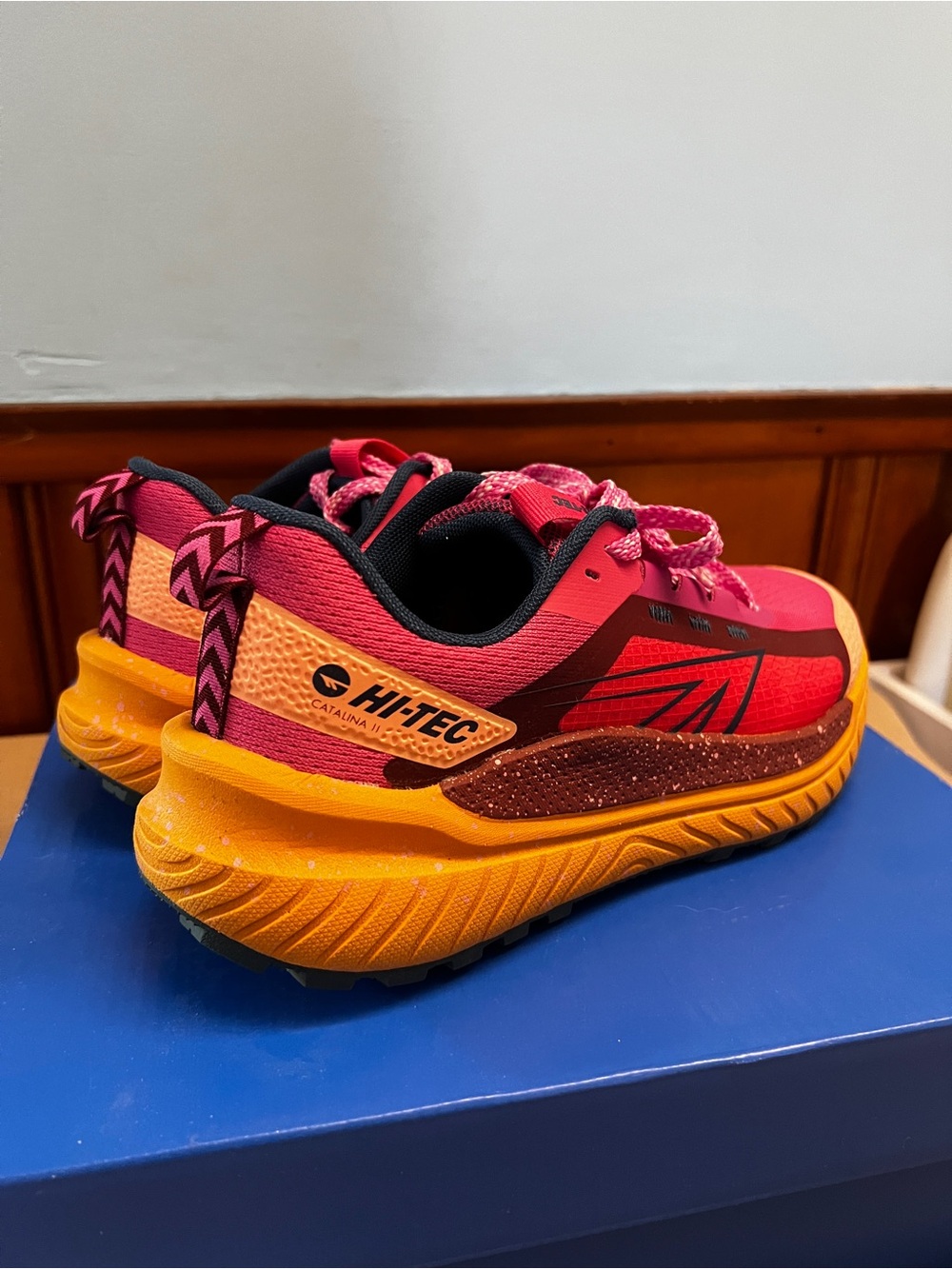 HI-TEC Womens Pink & Orange Trail Running Shoes. Only worn once.